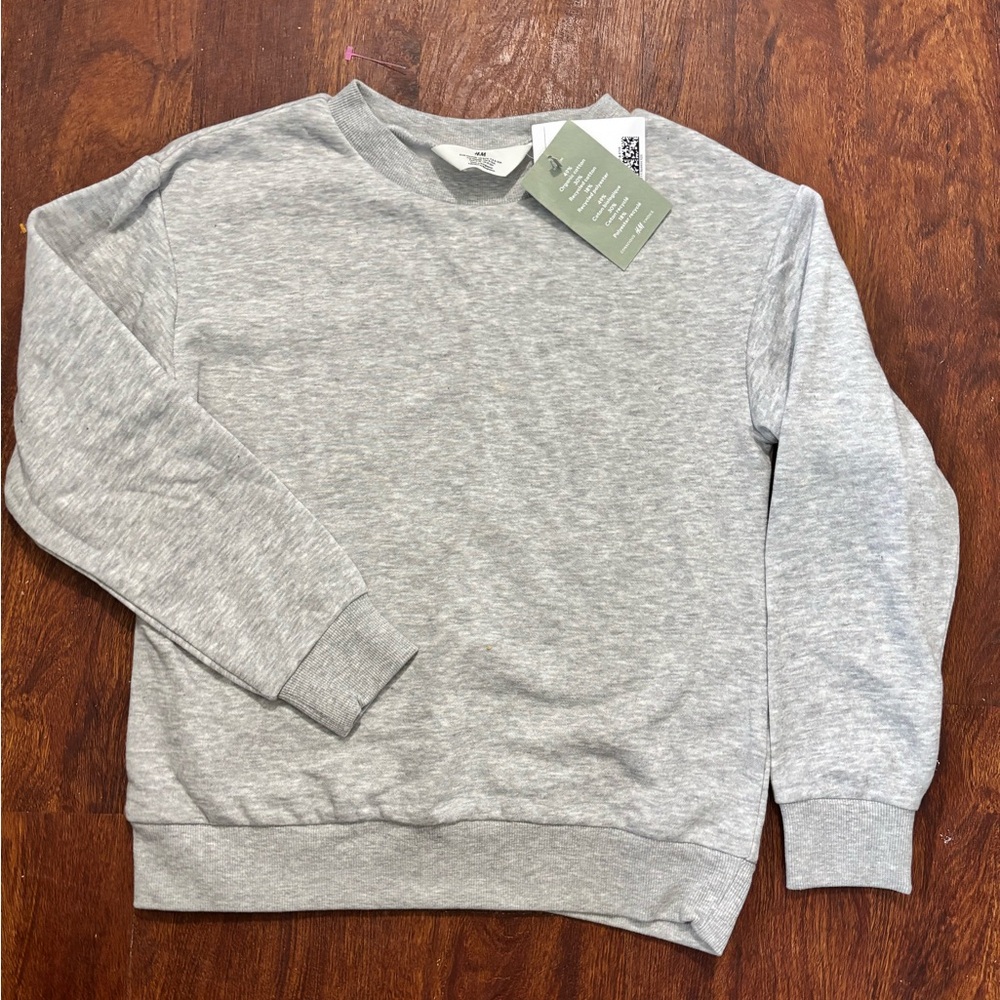 H&M Gray Crewneck Sweater Soft Cotton-Blend